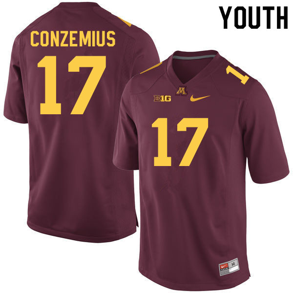 Youth #17 Cade Conzemius Minnesota Golden Gophers College Football Jerseys Sale-Maroon